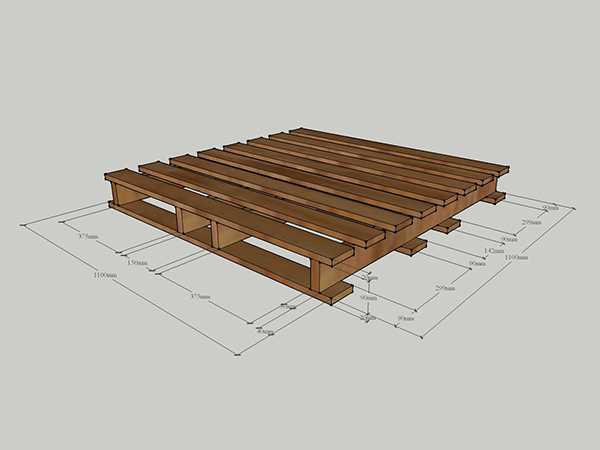 Pallet gỗ KT 1100x1100x120mm